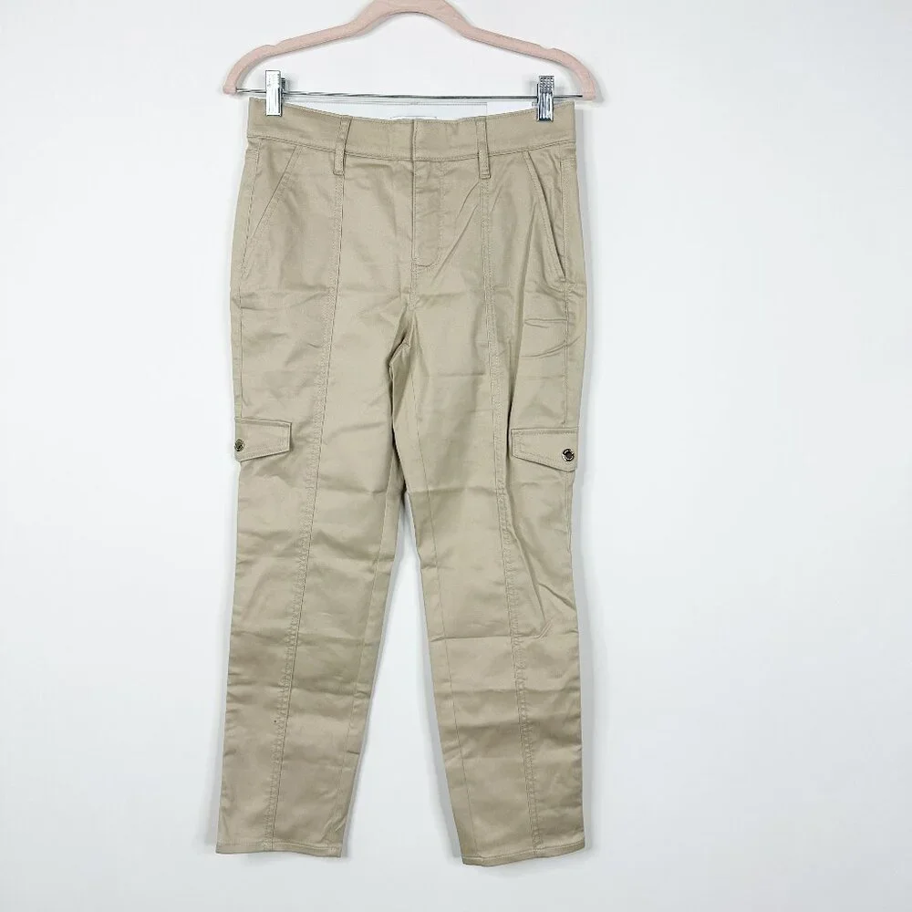 NWT White House Black Market High Rise Utility Crop Pants Sienna Sand 00 #WHBM64